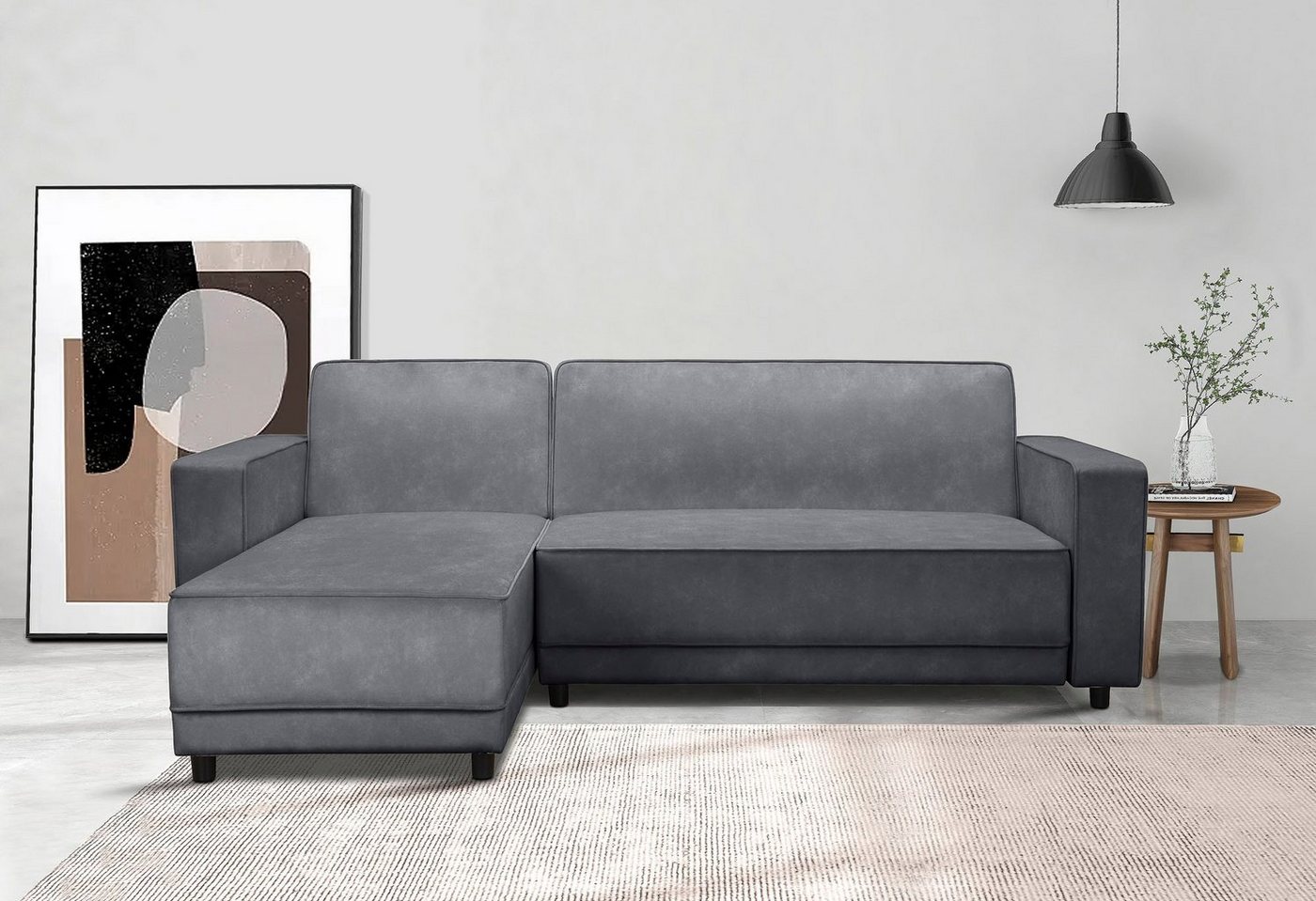 Dorel Home Ecksofa Allie Schlafsofa 230 cm mit Relaxfunktion in der Rückenlehne, Schlaffunktion (108/194,5cm), trendiger Cord o. pflegeleichter Velours von Dorel Home