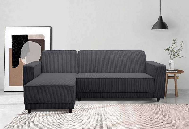 Dorel Home Ecksofa Allie Schlafsofa 230 cm mit Relaxfunktion in der Rückenlehne, Schlaffunktion (108/194,5cm), trendiger Cord o. pflegeleichter Velours von Dorel Home