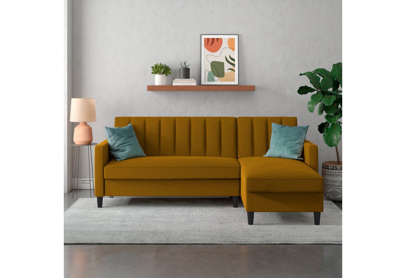 Dorel Home Ecksofa Celine, mit Bett-Funktion und Stauraum. Recamiere beidseitig montierbar von Dorel Home