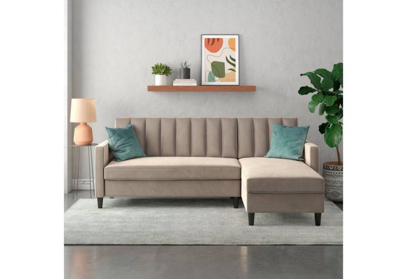 Dorel Home Ecksofa Celine, L-Form, mit Bett-Funktion und Stauraum. Recamiere beidseitig montierbar von Dorel Home