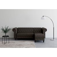Dorel Home Ecksofa "Felix, L-Form, 241 cm (Liegefl.108x195 cm), Recamiere tauschbar,", verstellb. Rückenlehne, Bett-Funktion, Velours, Kunstleder, Vintage von Dorel Home