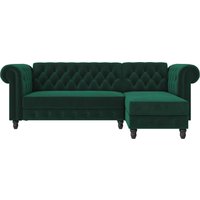 Dorel Home Ecksofa "Felix, L-Form, 241 cm (Liegefl.108x195 cm), Recamiere tauschbar,", verstellb. Rückenlehne, Bett-Funktion, Velours, Kunstleder, Vintage von Dorel Home