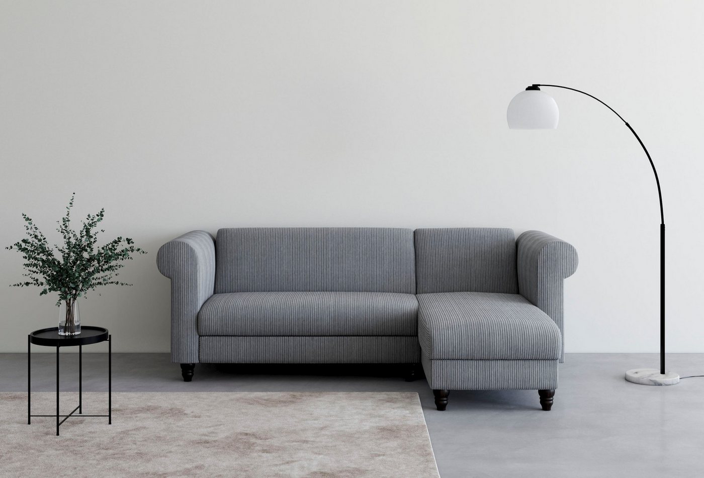 Dorel Home Ecksofa Felix II, L-Form, Schlafsofa 241cm (Liegefl. 108/195 cm), verstellb. Rückenlehne, Recamiere wechselbar, Cord von Dorel Home