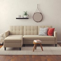 Dorel Home Ecksofa "Hartford II", mit Bettfunktion und Stauraum, Recamiere beidseitig montierbar von Dorel Home