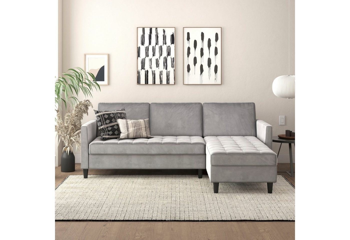 Dorel Home Ecksofa Presley, L-Form, Ecksofa mit Bett-Funktion und Stauraum, verstellbare Rückenlehne von Dorel Home