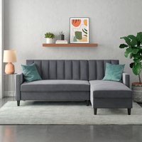 Dorel Home Ecksofa mit Schlafffunktion, Recamiere mit Stauraum beidseitig montierbar, Rückenlehne 2-teilig und 3-fach verstellbar von Dorel Home