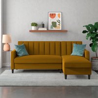 Dorel Home Ecksofa mit Schlafffunktion, Recamiere mit Stauraum beidseitig montierbar, Rückenlehne 2-teilig und 3-fach verstellbar von Dorel Home