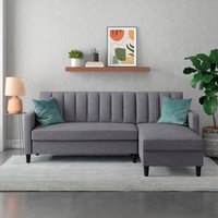 Dorel Home Ecksofa mit Schlafffunktion, Recamiere mit Stauraum beidseitig montierbar, Rückenlehne 2-teilig und 3-fach verstellbar von Dorel Home