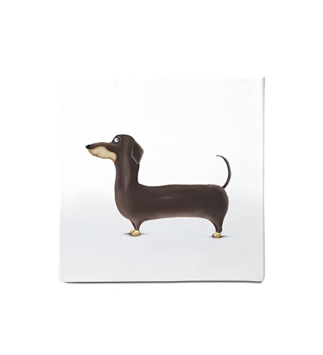 Dori´s Prints Dackel Bild - Leinwandbild mit Hundemotiv - Dackel Geschenke - Welpen Wandbild - Handmade Frauen Geschenk von Dori´s Prints
