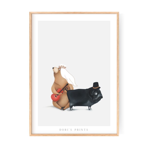 Dori´s Prints Poster - Hundeportrait gedruckt auf original Hahnemühle Papier von Dori´s Prints