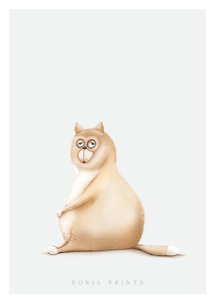 Dori´s Prints Poster - Katzen Bild Haustiere Wandkunst gedruckt auf original Hahnemühle Papier von Dori´s Prints