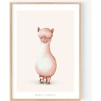 Baby Lama Poster Personalisiertes Kinderzimmerposter "Alpaka" Mit Wunschtext Oder Namen von DoriPrints