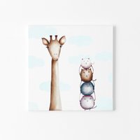 Giraffen Bild Safari Druck Auf Leinwand Kinderzimmer von DoriPrints