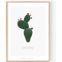 Kaktus Poster Din A3 Gedruckt Auf Original Hahnemühle Papier von DoriPrints