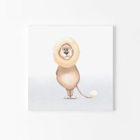 Löwe Safari Leinwandbild Druck Auf Bio Baumwolle von DoriPrints