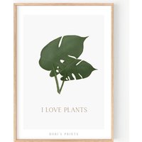Monstera Poster Din A4 Gedruckt Auf Original Hahnemühle Papier von DoriPrints