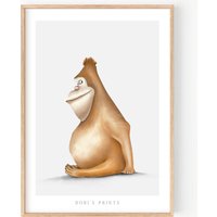Poster Gorilla Personalisiertes Kinderzimmerposter "Safari" Mit Wunschtext Oder Namen von DoriPrints