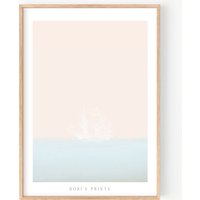 strand Bild Meer Kunstdruck Sommer Poster Segelboot Print Schlafzimmer Wanddeko von DoriPrints