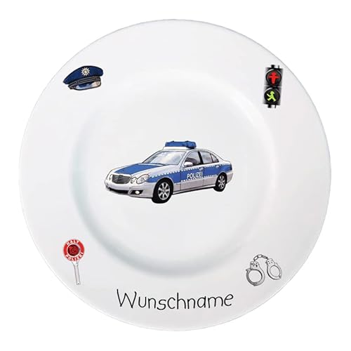 Doriantrade Frühstücksteller Kinderteller Teller Porzellan personalisierbar mit Wunschname Name Kindergeschirr mit Namen personalisiert (Polizei) Doriantrade Frühstücksteller Kinderteller Teller Porzellan personalisierbar mit Wunschname Name Kindergeschirr mit Namen personalisiert (Polizei) von Doriantrade