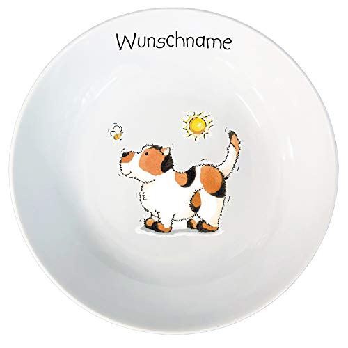 Doriantrade Kinder Müslischale Breischale Schale Porzellan Tiermotive personalisierbar mit Wunschname Name Kindergeschirr mit Namen personalisiert (Hund) von Doriantrade