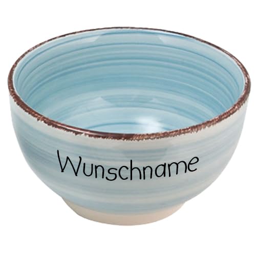 Doriantrade Müslischale Dessertschale Porridge Schale Schüssel Keramik Hellblau personalisierbar mit Wunschname Name Geschirr mit Namen personalisiert von Doriantrade