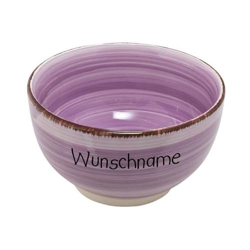 Doriantrade Müslischale Dessertschale Porridge Schale Schüssel Keramik Lila personalisierbar mit Wunschname Name Geschirr mit Namen personalisiert, Weiß von Doriantrade