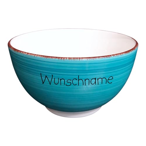 Doriantrade Müslischale Dessertschale Porridge Schale Schüssel Keramik Türkis personalisierbar mit Wunschname Name Geschirr mit Namen personalisiert von Doriantrade