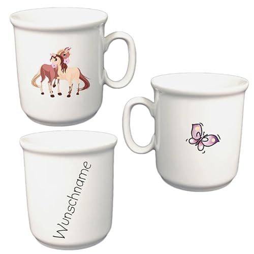 Doriantrade Kindertasse aus Porzellan mit Namen, personalisierbar, Kakaobecher, Tiermotive, 210 ml, Zylinderform, fr Kinder, Klassiker, wiederverwendbar, 1 Stck von Doriantrade