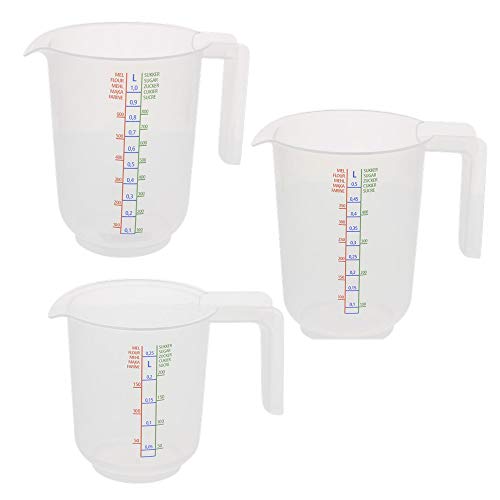 Messbecher 3er Set Kunststoff Meßkanne Meßbecher 3-teilig 1000 ml 500 ml 250 ml Messbecher 3er Set Kunststoff Meßkanne Meßbecher 3-teilig 1000 ml 500 ml 250 ml von Doriantrade