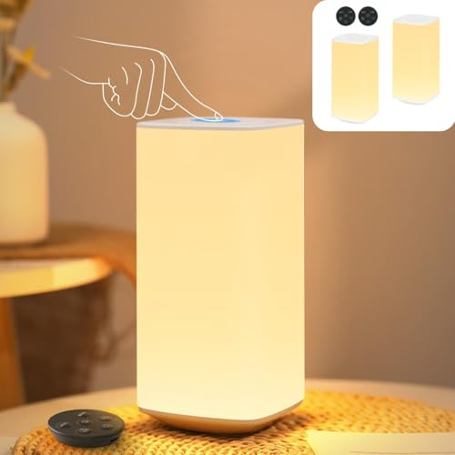 Dorifun Nachttischlampe 2er Set mit Fernbedienung, Nachttischlampe Touch Dimmbar mit 256 Farben & 4 Modi, Led Tischlampe Kabellos USB Aufladbar, Nachtlampe für deko Schlafzimmer Kinderzimmer Geschenk von Dorifun