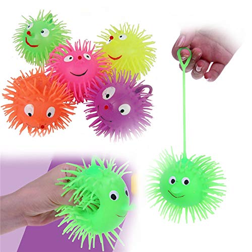 Dorime JIMITU Glühende leuchtende LED leuchten Spielzeug Lächeln Pufferkugel für Kinder Kinder Wurf Squeeze Spiky Massage Farbe Random Spielzeug von Dorime