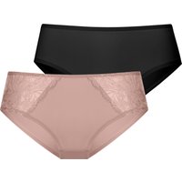 Dorina Hipster "NADIA-2PP", (2er Pack), 1x uni, 1x mit zartem Spitzenbesatz von Dorina