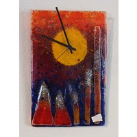 Uhr Aus Fusingglas 18x28cm Uhr Aus Fusingglas 18x28cm von DorisGlasdesign