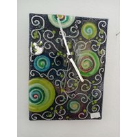 Uhr Aus Fusingglas 20x27cm Uhr Aus Fusingglas 20x27cm von DorisGlasdesign