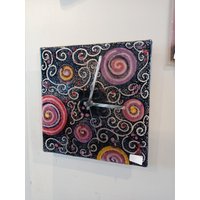 Uhr Aus Fusingglas 24x24cm von DorisGlasdesign