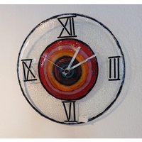 Uhr Aus Fusingglas 30cm Uhr Aus Fusingglas 30cm von DorisGlasdesign