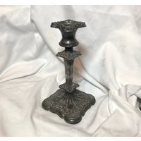 Antiker Webster Silber Teller Kerzenständer - Natürliche Patina von DorisWorld