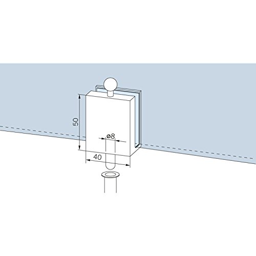 Dorma Glas Überschubfeststellriegel (Türfeststeller) mit Bodenbuchse, Glastürbeschlag Alu silber eloxiert von Dorma Glas