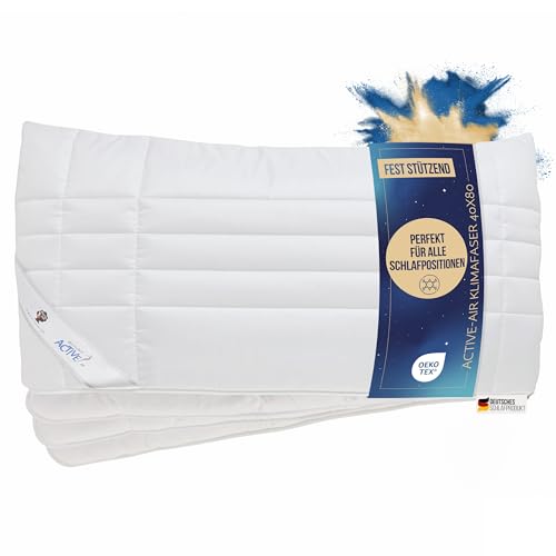 Dormabell Active Air Kopfkissen 40x80 cm – Leicht, luftig & atmungsaktiv – Anpassbare Höhe (VIS) – Antibakterielle Spezial-Hohlfaser – Waschbar bis 60°C – Trocknergeeignet – Made in Germany von Dormabell
