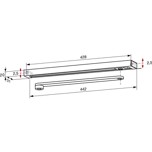 Dormakaba 64010011, weiß Gleitschiene G-N, RAL 9016 von Dormakaba