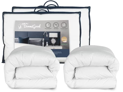 DormiGood – Bettdecken Set – 2X Extra warme Winterdaunendecke 155x220 cm - Winterdecke 155 x 220 - Daunendecke 155x220-100% Franz. Landdaune - Inlay aus Baumwolle von DormiGood