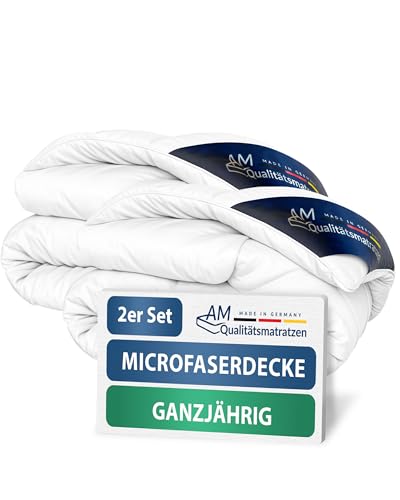 DormiGood Premium Mikrofaser Ganzjahresdecke - Made in Germany - Allergiker Bettdecke mit Sensofill Füllung - Oeko TEX zertfizierte Decke mit Bezug aus 100% Baumwolle (2er Set, 140 x 200cm) von DormiGood