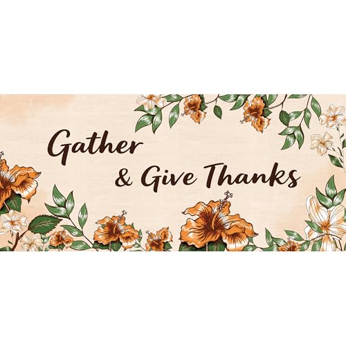 Fußmatte mit Aufschrift "Thanks Giving", 76,2 x 43,2 cm, rutschfest von Dormirpilow