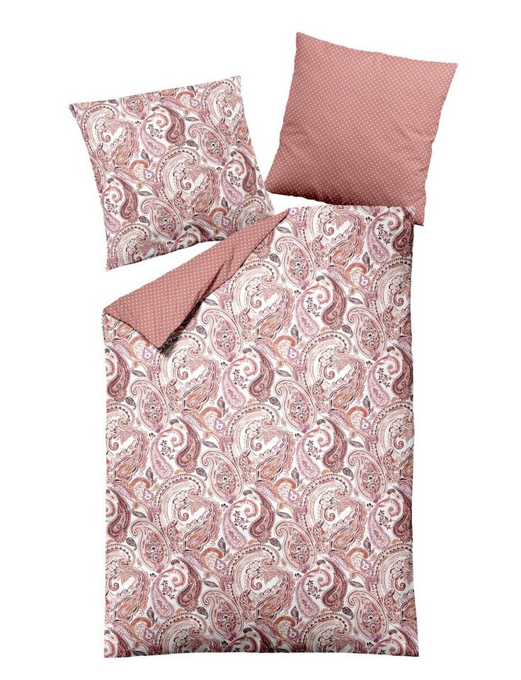 Bettwäsche Dormisette Edel Biber Bettwäsche 155x220 Paisley Punkte rosa terra, Dormisette, Edelbiber, 2 teilig von Dormisette