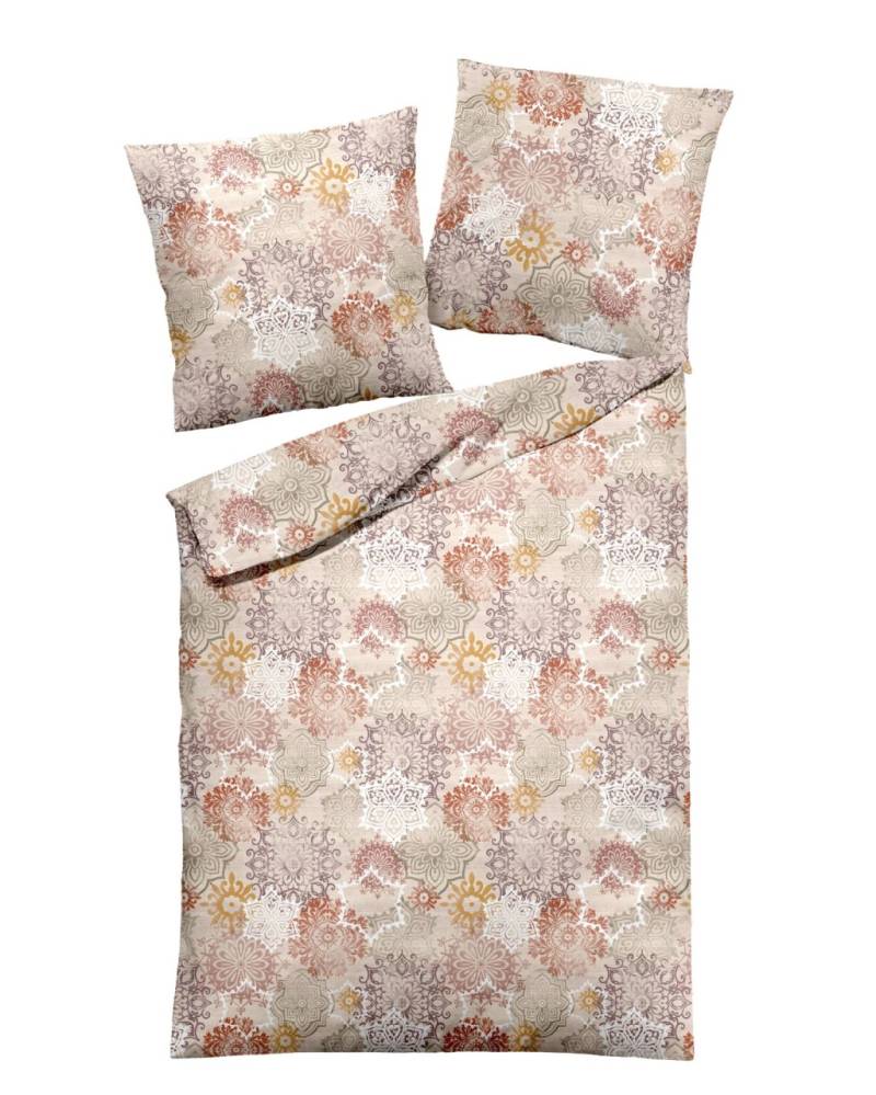 Dormisette Edel Biber Bettwäsche 155x220 Mandala Orient beige rost 2936-20 von Dormisette