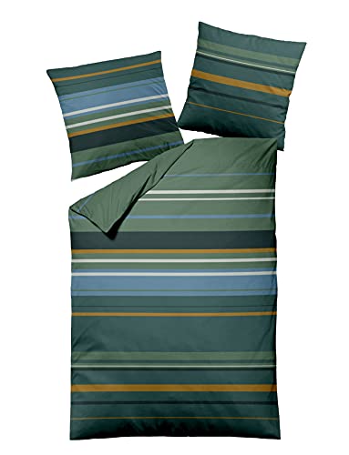 Dormisette Edelbiber Bettwäsche 2 teilig Bettbezug 155 x 220 cm Kopfkissenbezug 80 x 80 cm 9140-40 9140 Grow Mehrfarbig von Dormisette