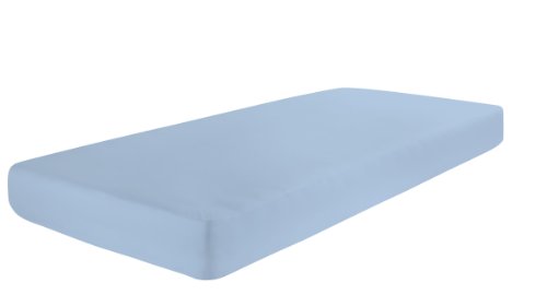 Dormisette Q186 Biber-Spannbetttuch Größe 90/190 bis 100/200 cm für Matratzen bis ca. 22 cm Höhe, hellblau von Dormisette