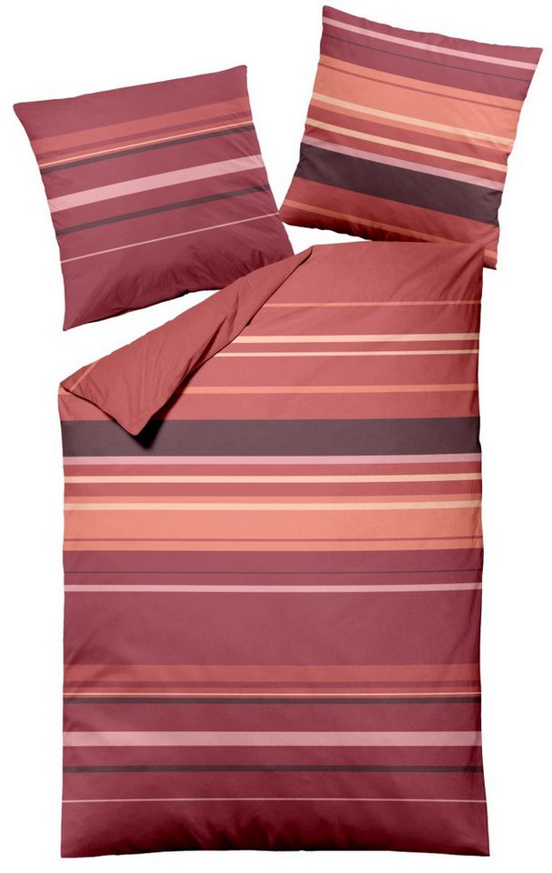 Dormisette Wendebettwäsche Biber Bettwäsche RED STRIPES - MADE in GERMANY kuschelig warm, Biber, 2 teilig von Dormisette