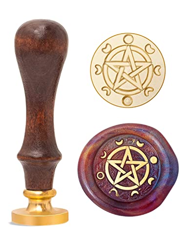 Wicca Wachssiegel Stempel, Pentagramm Magie Sealing Stamper mit Geschenk-Box für Briefumschlag Hexerei Einladungskarte von Dormitology