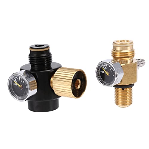 IUSOT PCP Luft Tank Zylinder Regler, Einstellbarer Druck 0-2800, Tank Stift Ventil 300 Bar, Schwarz, Silber, Gold von IUSOT